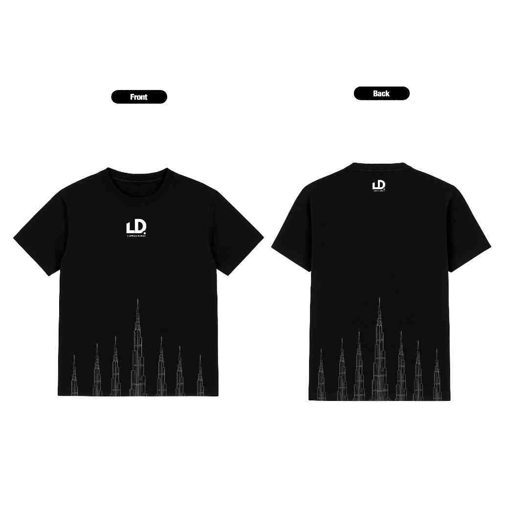  LUPPON DUBAI S25 BLACK BURJ KHALIFA T-SHIRT
